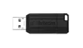 USB-Stick „PinStripe“, schwarz, 64GB, USB 2.0, 10/4MB/sec, VERBATIM