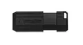 USB-Stick „PinStripe“, schwarz, 64GB, USB 2.0, 10/4MB/sec, VERBATIM