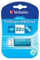 USB-Flash-Laufwerk "PinStripe", Karibikblau, 32 GB, USB 2.0, 10/4 MB/s, VERBATIM