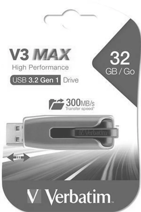 Hauptbild des Produkts USB flash disk "V3 MAX", modrá-černá, 32GB, USB 3.0, 175/80MB/sec, VERBATIM