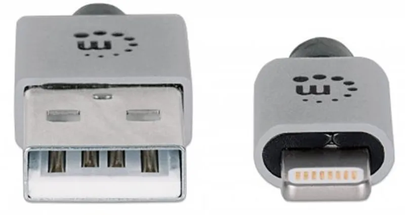 Hauptbild des Produkts USB kabel "iLynk", lightning, 1 m, metalická stříbrná, MANHATTAN