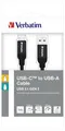 USB-Kabel, Silber, 1 m, USB-C 3.1 - USB-A, VERBATIM