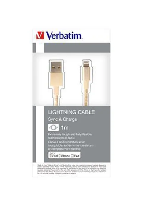 Hauptbild des Produkts USB kabel, zlatá, lightning, 100 cm, VERBATIM