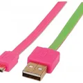 Weiteres Produktbild USB-micro-USB-Kabel, 1 m, nicht verheddernd, rosa-grün, MANHATTAN