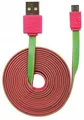 USB-micro-USB-Kabel, 1 m, nicht verheddernd, rosa-grün, MANHATTAN