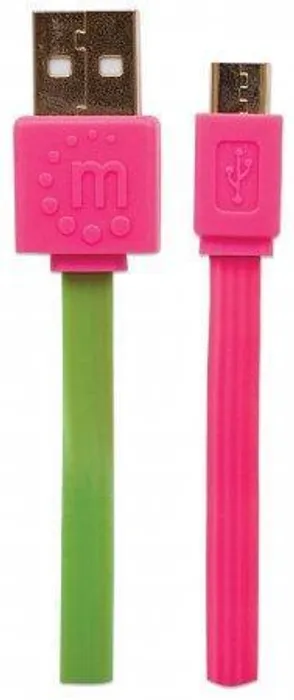 Hauptbild des Produkts USB - micro USB kabel, 1 m, nezamotá se, růžovo-zelená, MANHATTAN