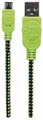 USB - Micro USB Kabel, 1 m, umwickelt, schwarz-grün, MANHATTAN