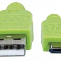 Weiteres Produktbild USB - Micro USB Kabel, 1 m, umwickelt, schwarz-grün, MANHATTAN