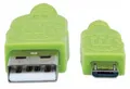 USB - Micro USB Kabel, 1 m, umwickelt, schwarz-grün, MANHATTAN