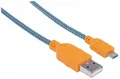 USB-micro-USB-Kabel, 1 m, umwickelt, blau-orange, MANHATTAN