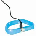 USB-Leuchthalsband FLAT, blau L-XL: 70 cm/30 mm