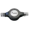 UTP-Patchcord, Cat.5e, RJ45 M-1.2m, ungeschirmt, aufrollbar, schwarz, economy