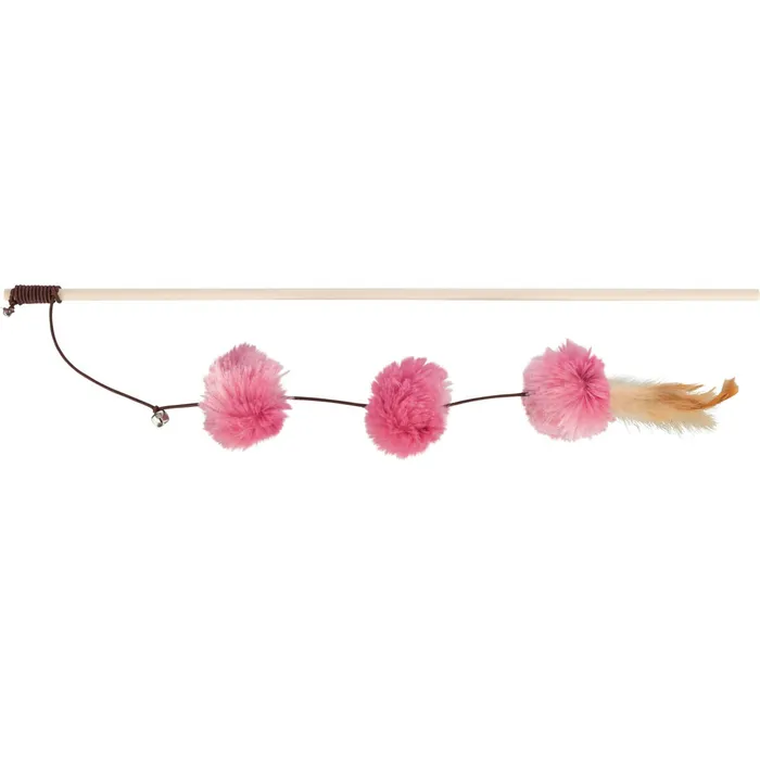 Hauptbild des Produkts Vábnička/prut s pompon míčky a peřím, 40cm