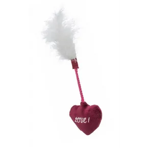 Valentinsherz - Valentinsspielzeug für Katzen - Herz mit Federn, Plüsch, 20 cm
