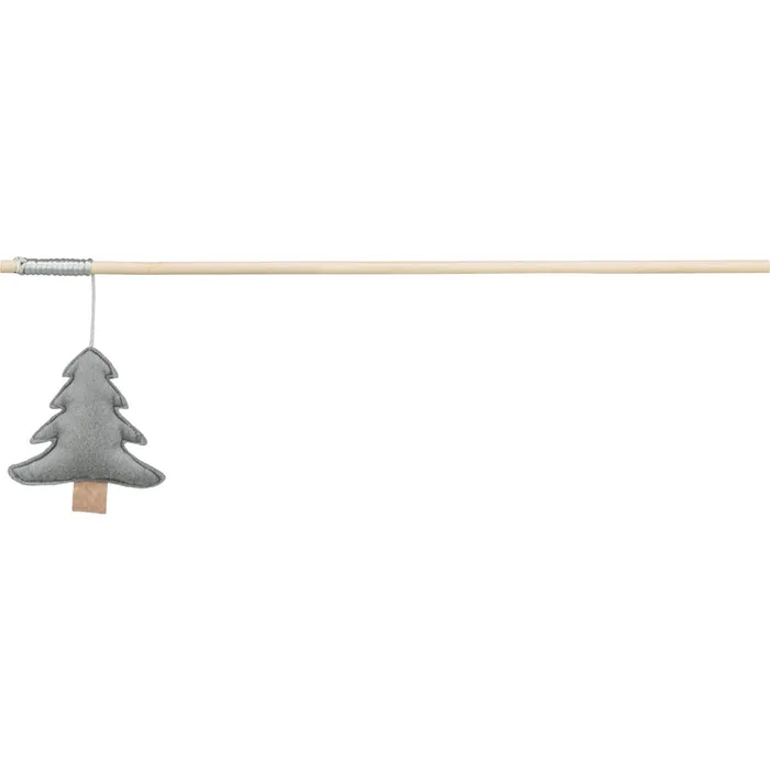 Hauptbild des Produkts Vánoční hrací prut se stromkem a catnipem, 48 cm, filc/dřevo, šedá