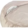 Vánoční sametový pelech LIVIA, kulatý s okrajem, o 50 cm, béžová