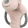 Weiteres Produktbild Weihnachts-Socke am Seil, raschelnd, 47 cm, Plüsch/Baumwollseil, rosa/grau