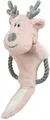Weihnachts-Socke am Seil, raschelnd, 47 cm, Plüsch/Baumwollseil, rosa/grau