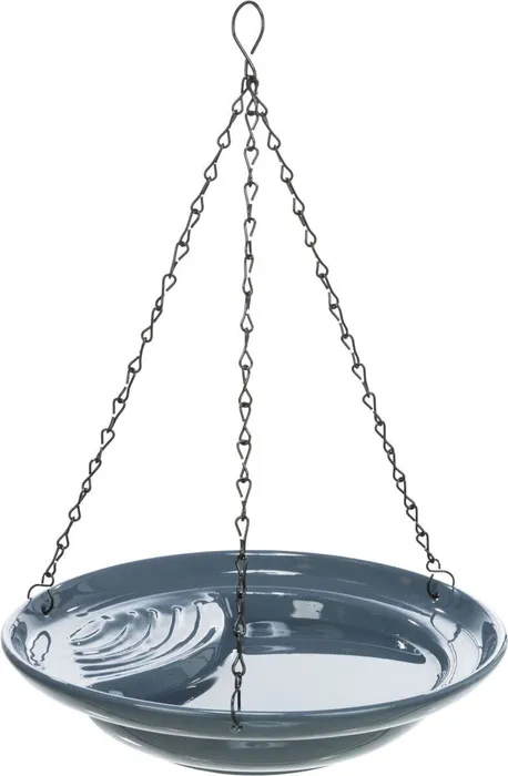 Hauptbild des Produkts Venkovní závěsná keramická lázeň pro ptactvo, 550ml / 26 cm, modrá