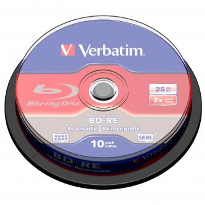 Hauptbild des Produkts Verbatim BD-RE, Single Layer ScratchGuard Plus, 25GB, cake box, 43694, 2x, 10-pack, pro a