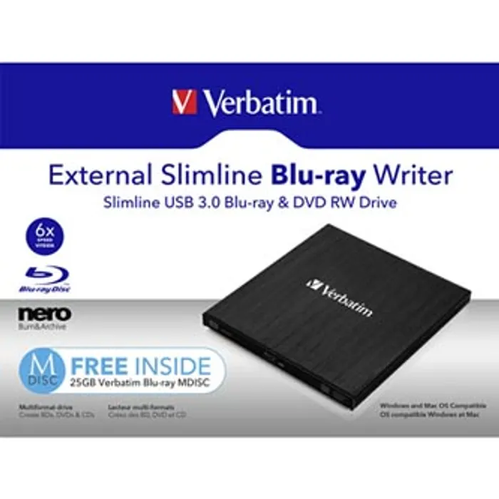 Hauptbild des Produkts Verbatim externí Blu-Ray vypalovačka, 43890, technologie MDISC (tm)