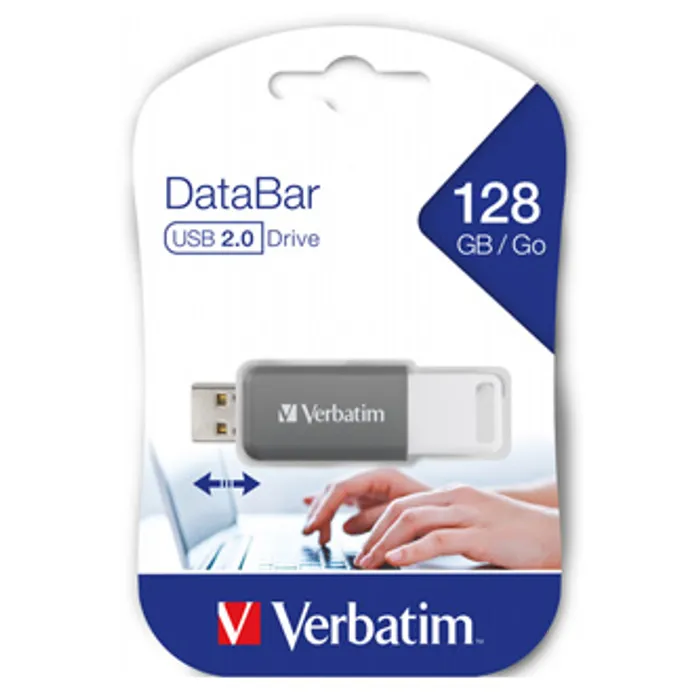 Hauptbild des Produkts Verbatim USB flash disk, 2.0, 128GB, DataBar, šedý, 49456, pro archivaci dat