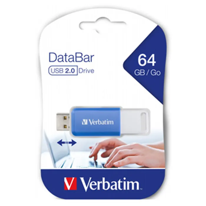 Hauptbild des Produkts Verbatim USB flash disk, 2.0, 64GB, DataBar, modrý, 49455, pro archivaci dat