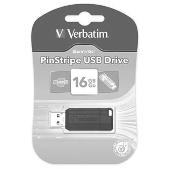 Hauptbild des Produkts Verbatim USB flash disk, USB 2.0, 16GB, PinStripe, Store N Go, černý, 49063, USB A, s výs