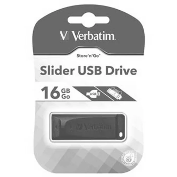Hauptbild des Produkts Verbatim USB flash disk, USB 2.0, 16GB, Slider, Store N Go, černý, 98696, USB A, s výsuvn