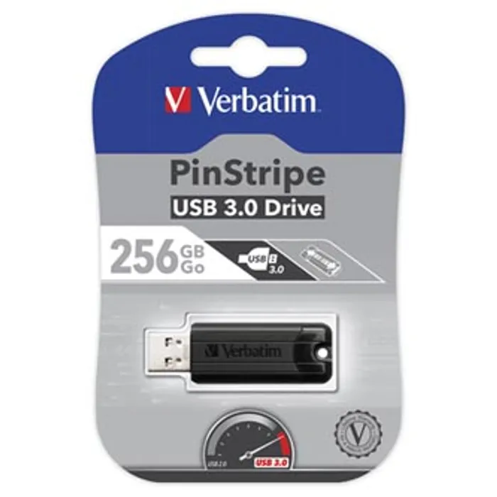 Hauptbild des Produkts Verbatim USB flash disk, USB 3.0 (3.2 Gen 1), 256GB, PinStripe, Store N Go, černý, 49320,