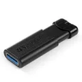 Verbatim USB flash disk, USB 3.0 (3.2 Gen 1), 256GB, PinStripe, Store N Go, schwarz, 49320, USB A, mit herausziehbarem Konnektro