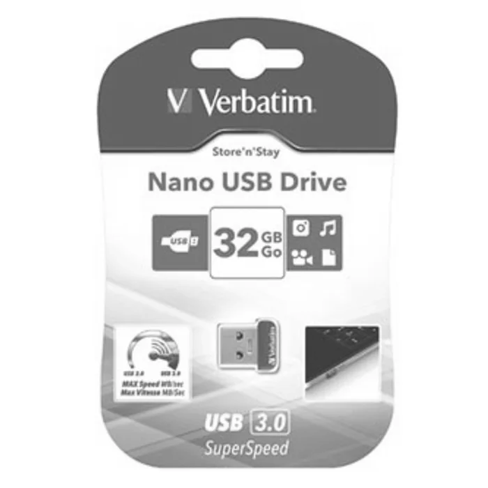 Hauptbild des Produkts Verbatim USB flash disk, USB 3.0 (3.2 Gen 1), 32GB, Nano, Store N Stay, modrý, 98710, USB