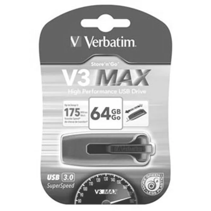 Hauptbild des Produkts Verbatim USB flash disk, USB 3.0 (3.2 Gen 1), 64GB, V3 MAX, Store N Go, modrý, 49807, USB