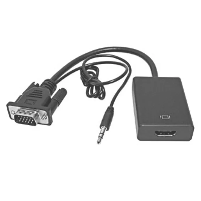 Hauptbild des Produkts Video Redukce, VGA-HDMI, VGA (15) M + Jack (3,5mm) M-HDMI F, 0, černá