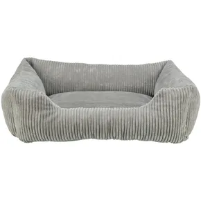 Vital Bed JONNA orthopädisches rechteckiges Hundebett, Manchester-Plüsch, grau 60 x 50 cm