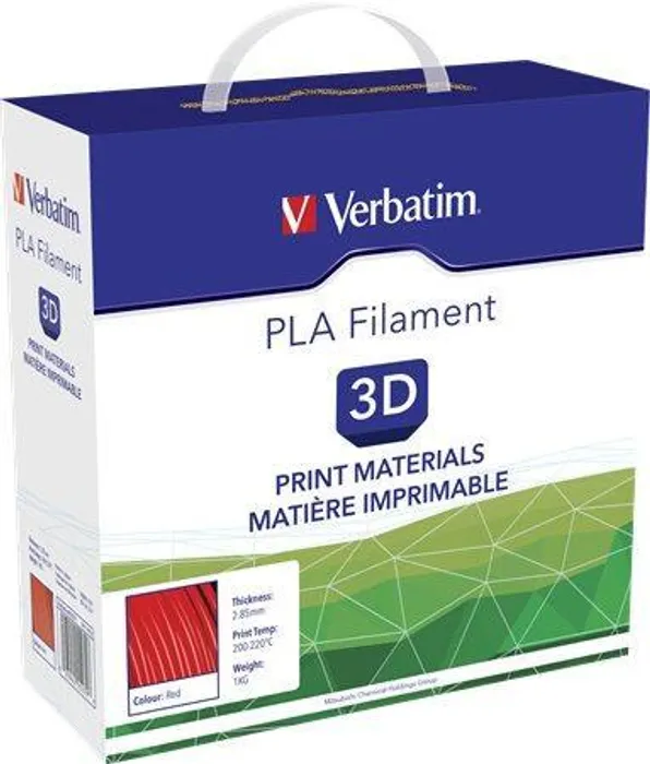 Hauptbild des Produkts Vlákno PLA pro 3D tiskárny, červená, 2,85 mm, 1kg, cívka, VERBATIM