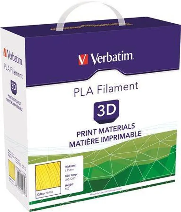 Hauptbild des Produkts Vlákno PLA pro 3D tiskárny, žlutá, 1,75 mm, 1kg, cívka, VERBATIM