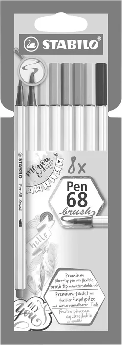 Hauptbild des Produkts Vláknový fix s flexibilním štětcovým hrotem STABILO Pen 68 brush - 8 ks sada