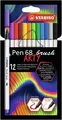 Weiteres Produktbild Fasermarker mit flexibler Pinselspitze STABILO Pen 68 Pinsel ARTY - 12er Set