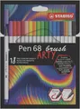Fasermarker mit flexibler Pinselspitze STABILO Pen 68 Pinsel ARTY - 18er-Etui