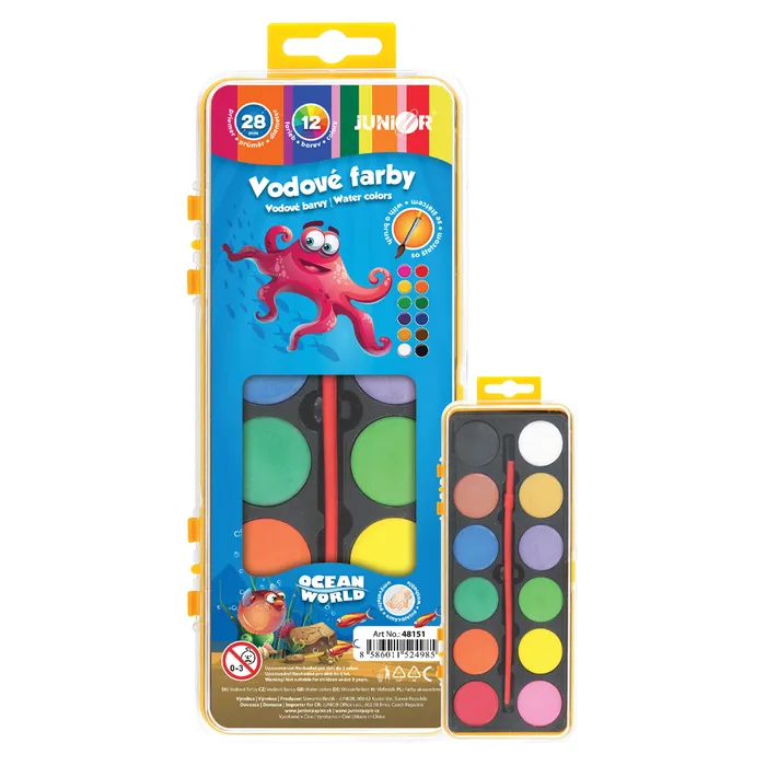 Hauptbild des Produkts vodové barvy 28mm 12 barev TY-10812