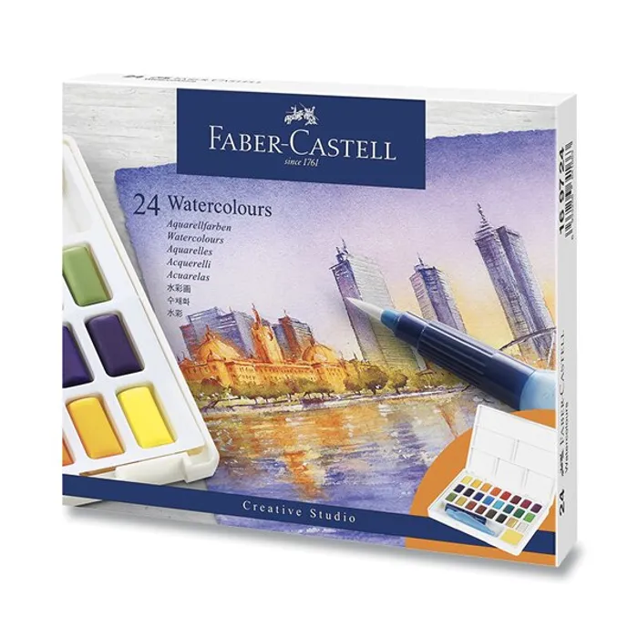 Hauptbild des Produkts Vodové barvy Faber-Castell s paletkou 24 barev