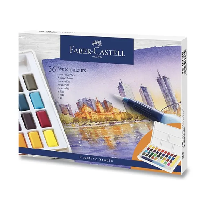 Hauptbild des Produkts Vodové barvy Faber-Castell s paletkou 36 barev