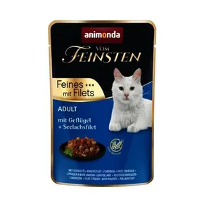 Vom Feinsten Adult FEINES m.Filets - Geflügel + Kabeljaufilet, Beutel für Katzen 85 g
