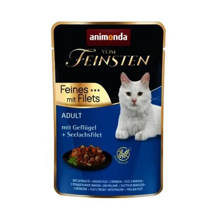 Hauptbild des Produkts Vom Feinsten Adult FEINES m.Fillets - drůbeží + treska filet, kapsička pro kočky 85 g