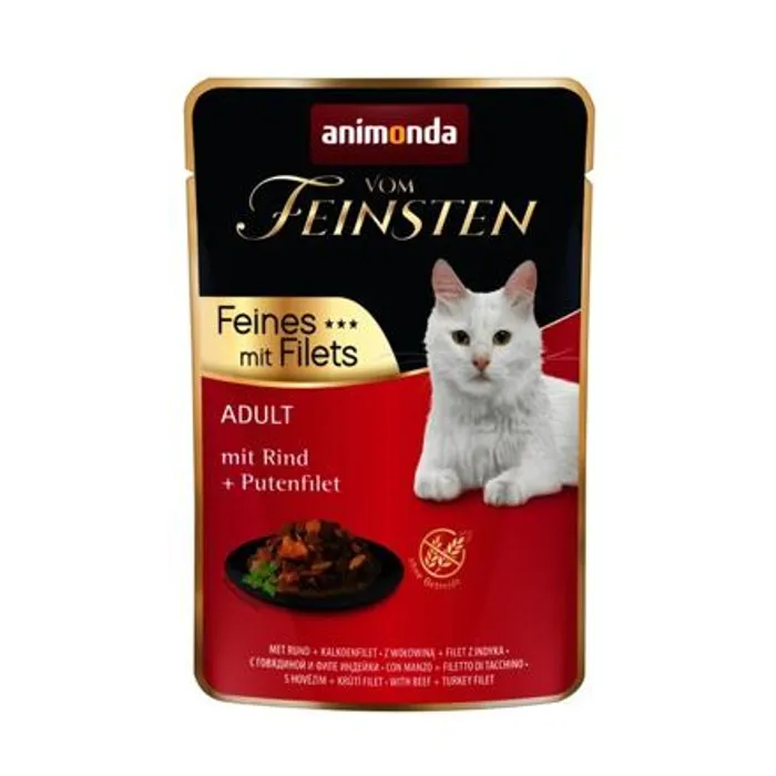 Hauptbild des Produkts Vom Feinsten Adult FEINES m.Fillets - hovězí + krůtí filet, kapsička pro kočky 85 g