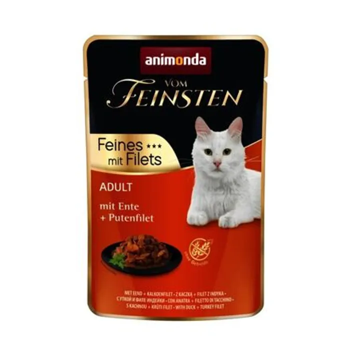 Hauptbild des Produkts Vom Feinsten Adult FEINES m.Fillets - kachna + krůtí filet, kapsička pro kočky 85 g