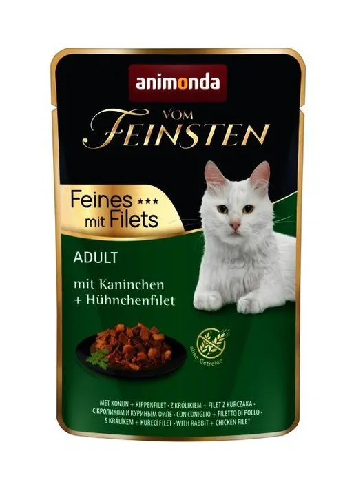 Hauptbild des Produkts Vom Feinsten Adult FEINES m.Fillets - králík + kuřecí filet, kapsička pro kočky 85 g