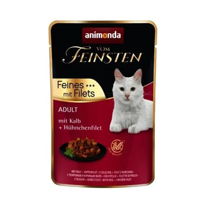 Hauptbild des Produkts Vom Feinsten Adult FEINES m.Fillets - telecí + kuřecí filet, kapsička pro kočky 85 g