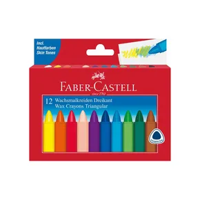 Faber-Castell Wachs-Dreiecksmalstifte 12 Farben, dreieckig